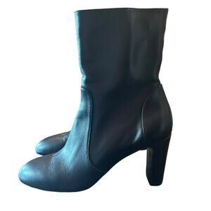 Stuart Weitzman Vida 75 Leather Zip Bootie Calf Length Timeless Classic NEW 6